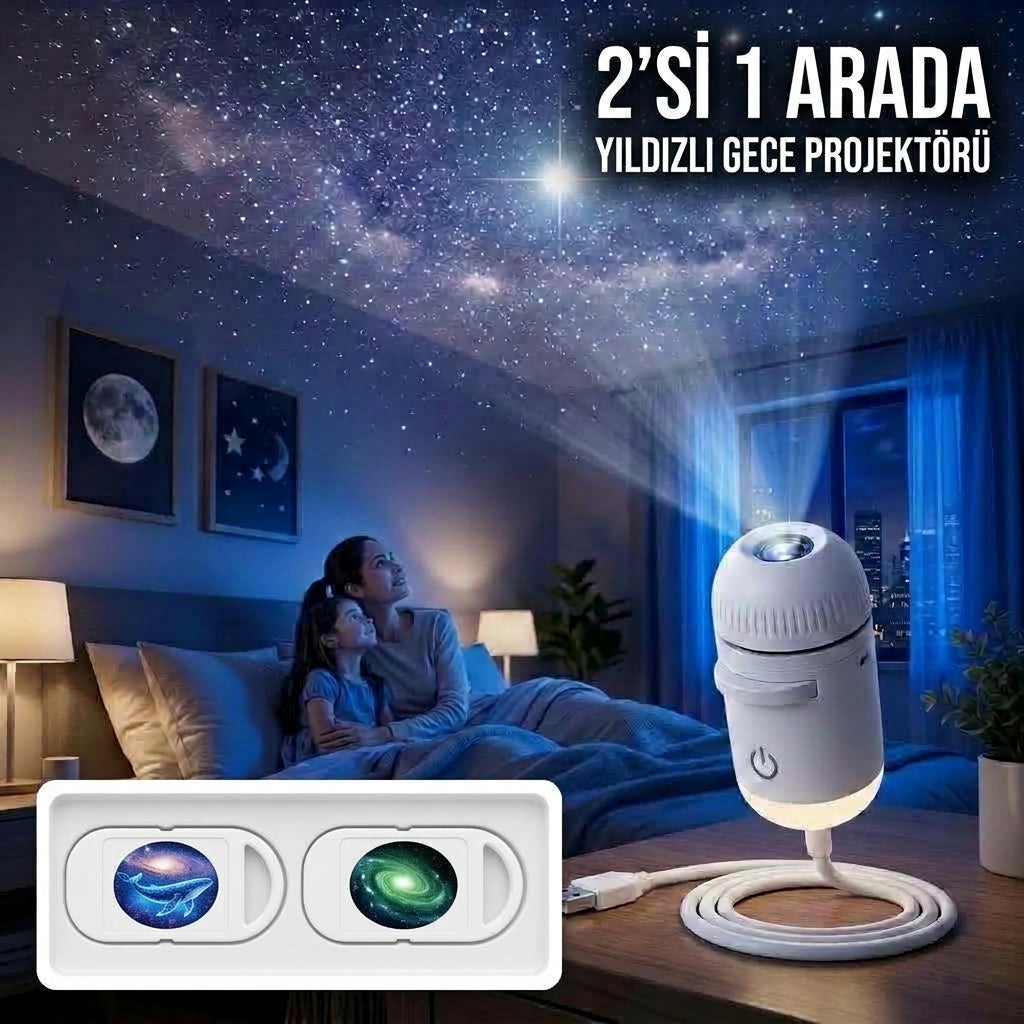 ✨ Tak-Çalıştır Galaksi Projektörü