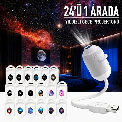 ✨ Tak-Çalıştır Galaksi Projektörü