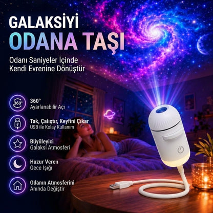 ✨ Tak-Çalıştır Galaksi Projektörü